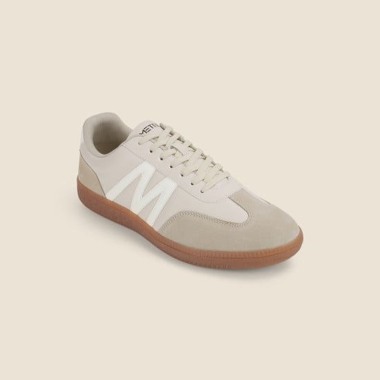 Men Beige Casual Sneakers