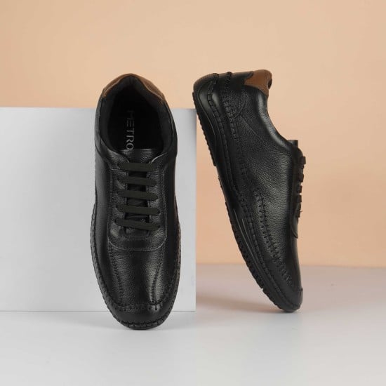Men Black Casual Lace Up