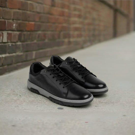 Men Black Casual Lace Up