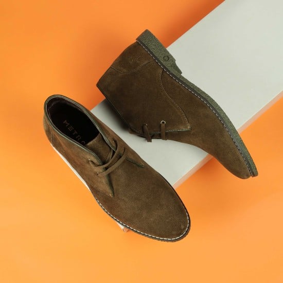 Men Olive Casual Boots