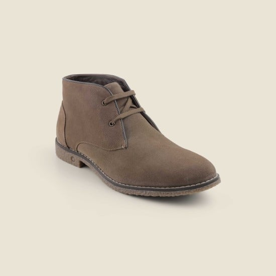 Men Beige-suede Casual Boots