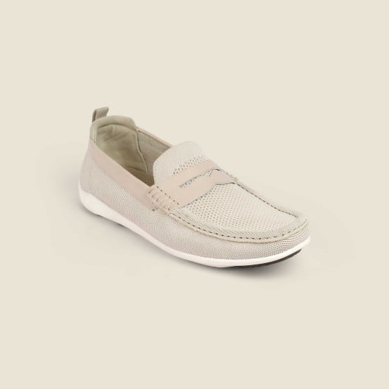 Men Beige Casual Loafers
