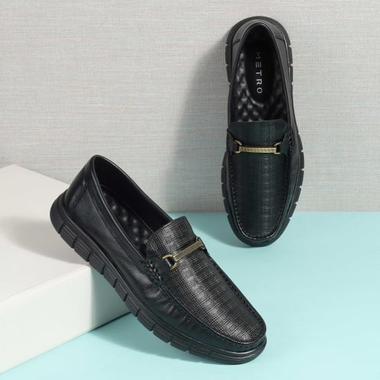 Men Black Casual Loafers
