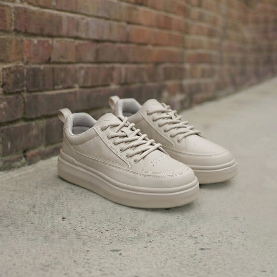 Men Beige Casual Sneakers