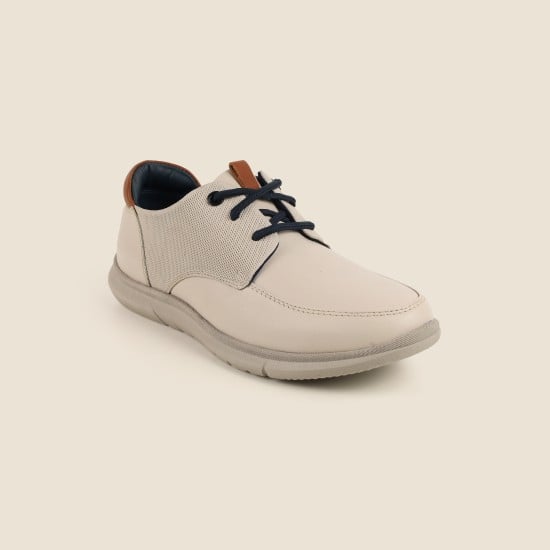 Men Beige Formal Lace Up