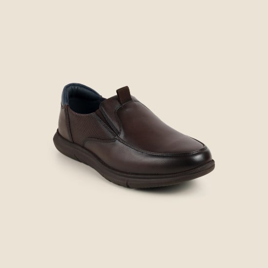 Men Brown Casual Slip Ons