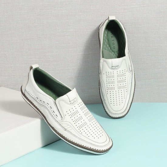 Men White Casual Loafers