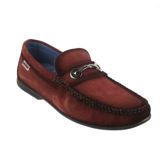 Men Maroon-suede Casual Loafers