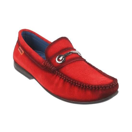 Men Red-suede Casual Loafers