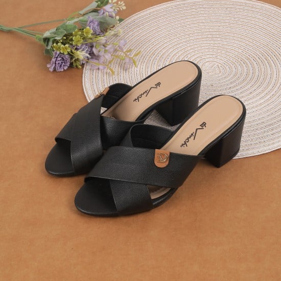 Women Black Casual Slip Ons