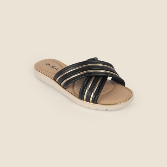 Women Black Casual Slip Ons