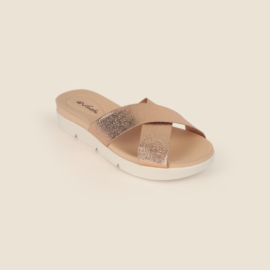 Women Gold Casual Slip Ons