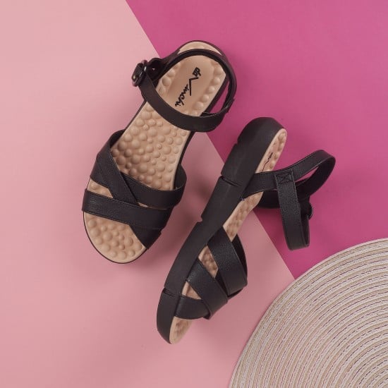 Women Black Casual Sandals