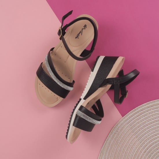 Women Black Casual Sandals