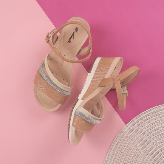 Women Beige Casual Sandals