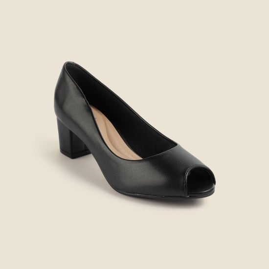 Women Black Formal Peep Toes