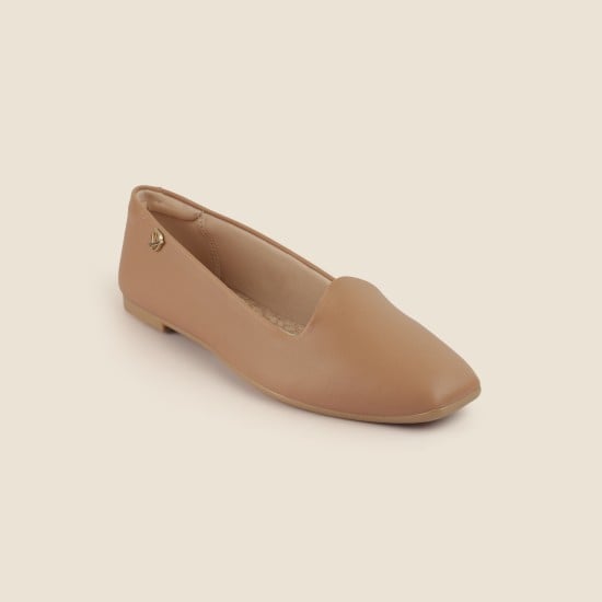 Women Beige-red Casual Ballerinas