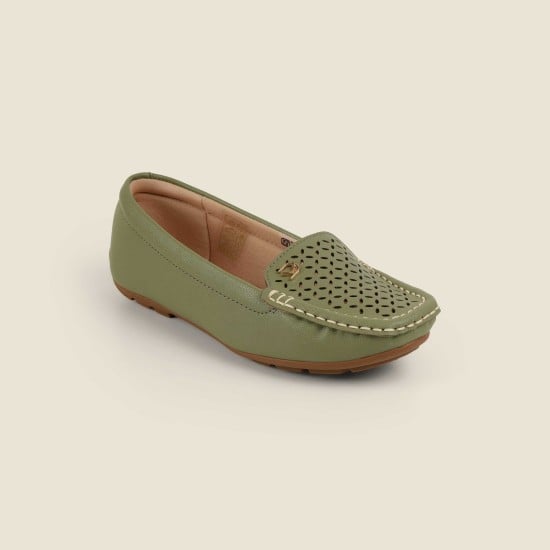 Women Green Casual Ballerinas