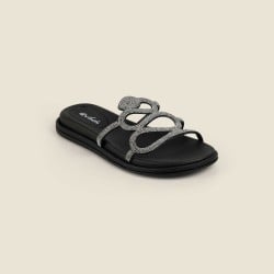 Women Black Casual Slippers
