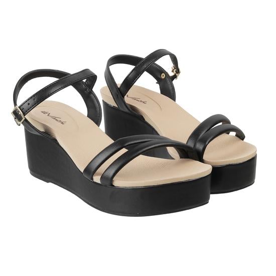 women Black Casual Sandals