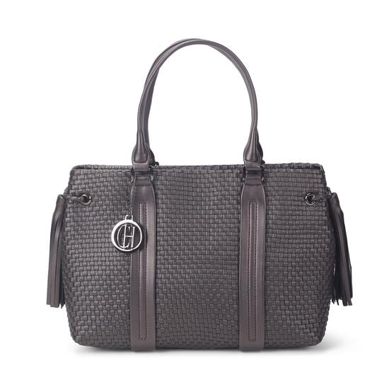Women Gun-metal Satchel Bag
