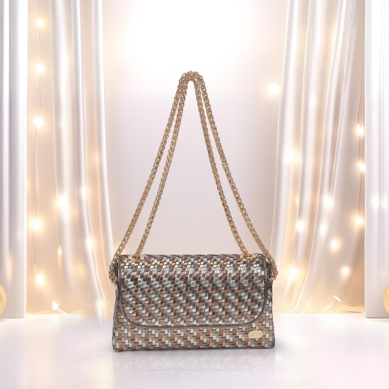 Women Gun-metal Evening Bag