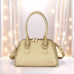 Women Beige-gold Satchel Bag