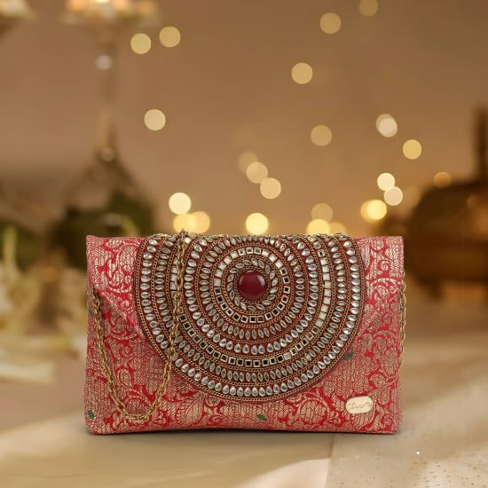 Women Red Clutch