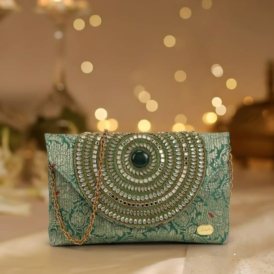 Women Green Clutch