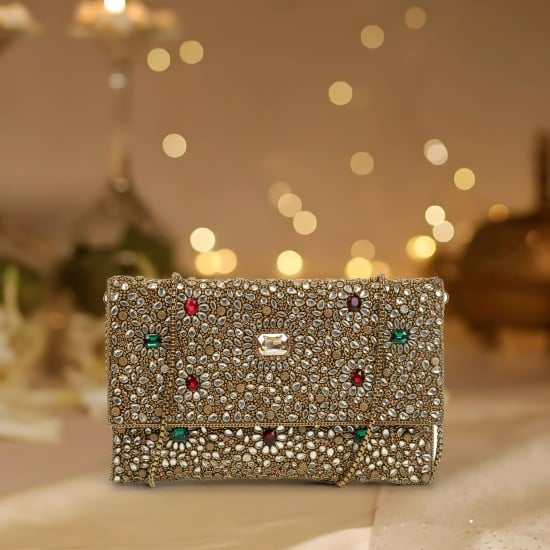 Women Gold Clutch