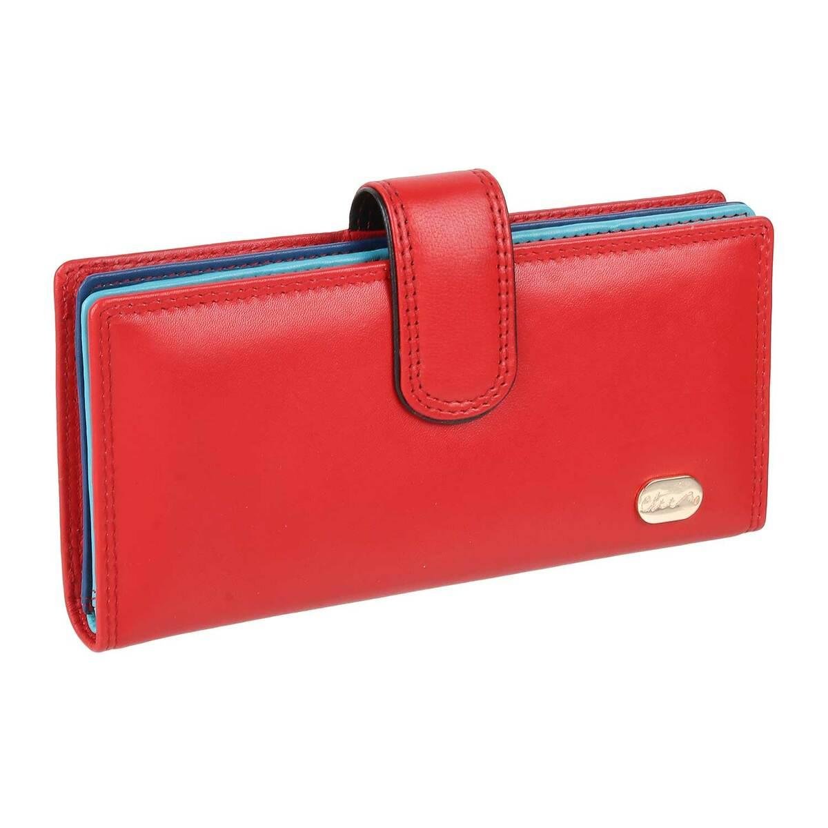 Buy Women's Genuine Leather Wallet-Long Purse Wallet with Multiple Card  Slots,Zip Pocket and Note Compartment-Red Leather Clutch Wallet by Calfnero  at Amazon.in