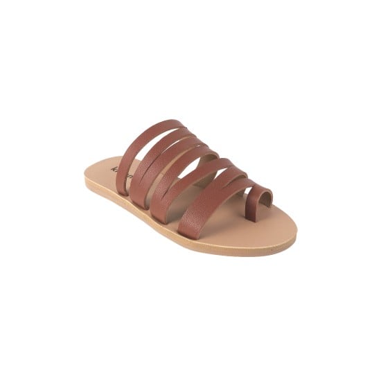 Girls Tan Casual Slippers