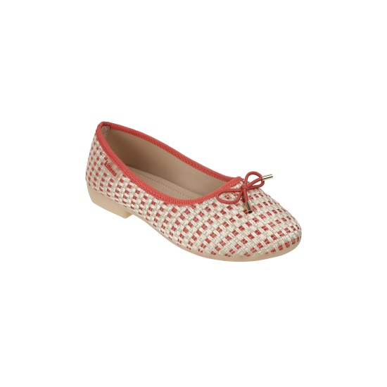 Girls Red Casual Ballerinas
