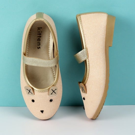 Girls Rose-gold Casual Ballerinas