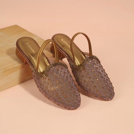 Girls Antic-gold Casual Sandals