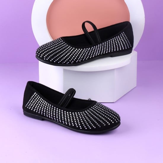 Girls Black Casual Ballerinas