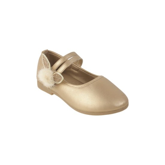 Girls Gold Casual Ballerinas