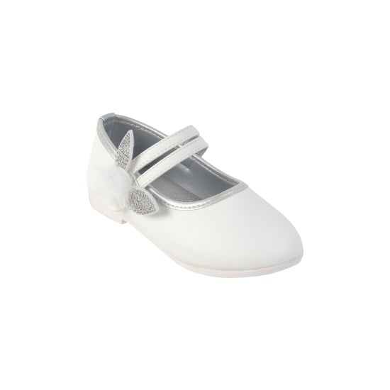 Girls White Casual Ballerinas