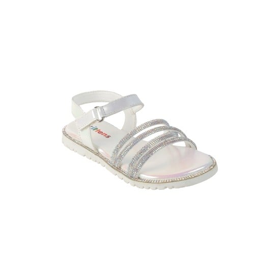 Girls White Casual Sandals