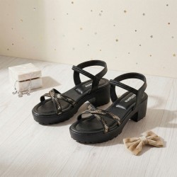 Girls Black Casual Sandals