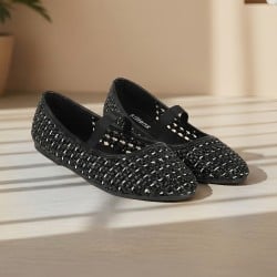 Girls Black Casual Ballerinas