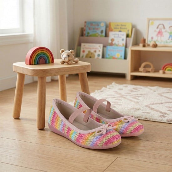 Girls Pink Casual Ballerinas