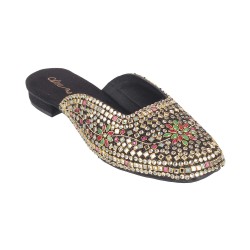 Women Black Wedding Slip Ons