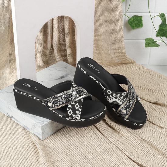 Women Black Casual Slip Ons