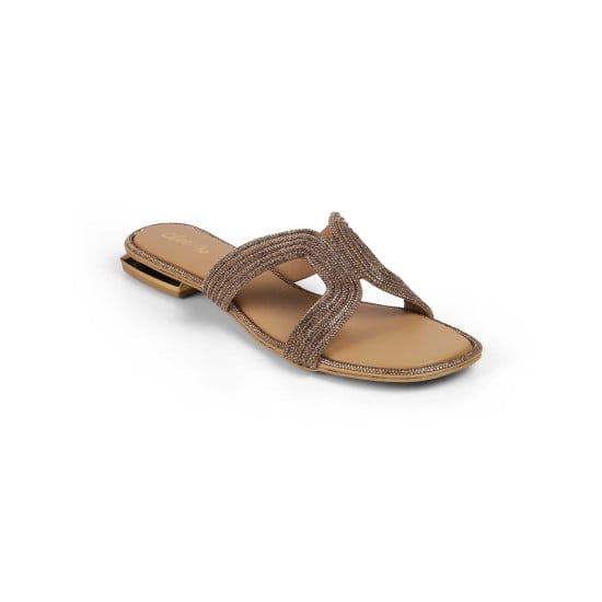 Women Antic-gold Casual Slip Ons