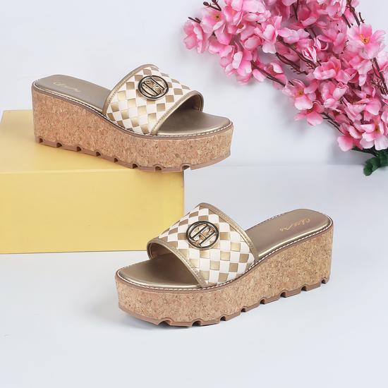 Women Bronze Casual Slip Ons