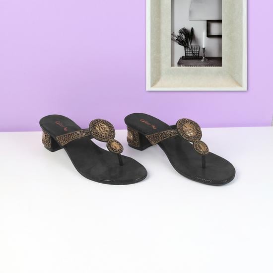 Women Black Ethnic Slip Ons