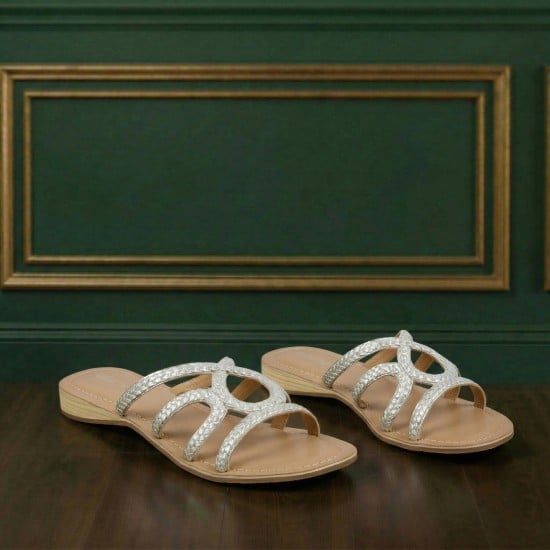 Women Silver Casual Slip Ons