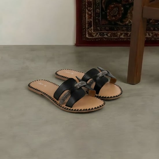 Women Black Casual Slip Ons