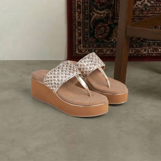 Women Antic-gold Casual Slip Ons